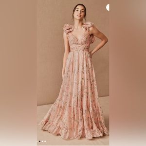 Mac Duggal pink floral gown